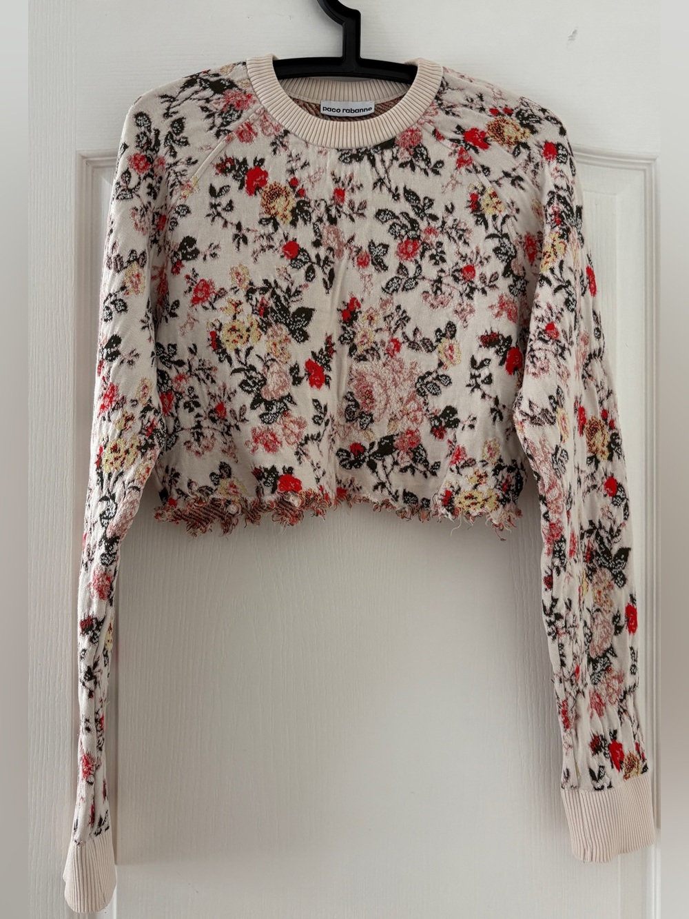 Paco rabanne cropped wool sweater